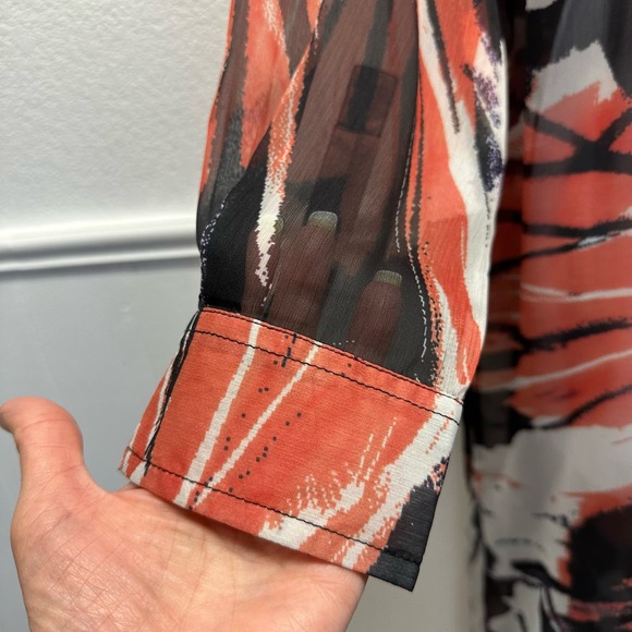 V559, NWT! Liverpool Los Angeles Women’s Sz M Multi-color Button Up Hi-Lo Length - Picture 8 of 16